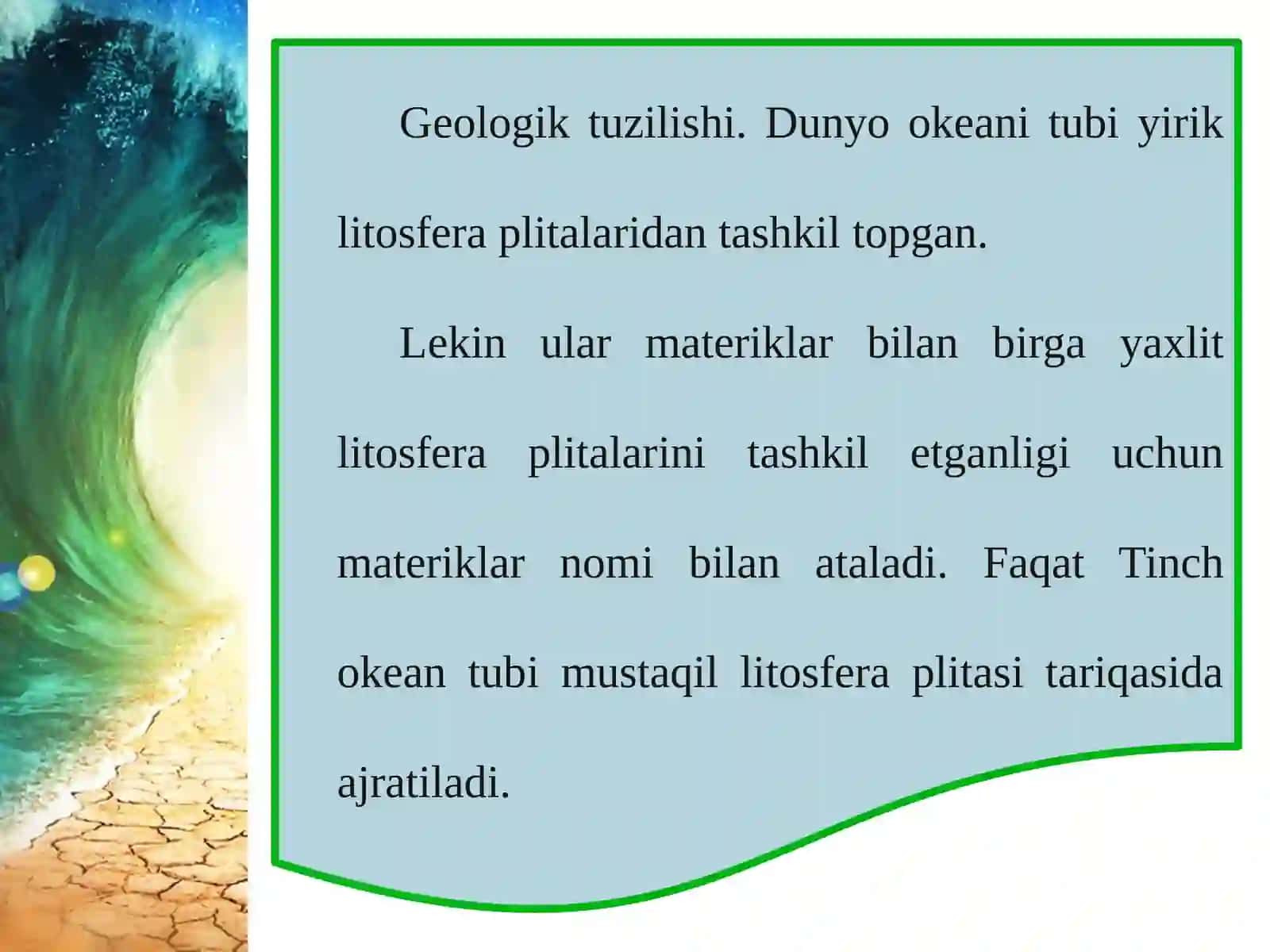Dunyo  okeani  tubining geologik tuzilishi, relyefi 3
