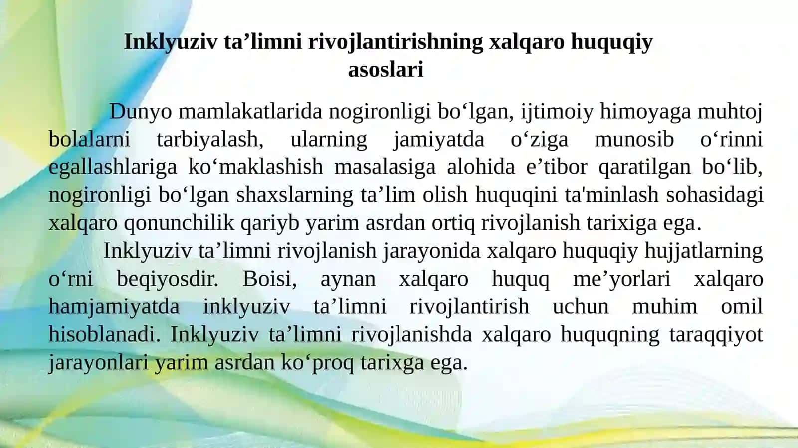 Inklyuziv ta’limning huquqiy-me’yoriy asoslari 3