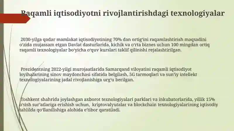Raqamli iqtisodiyotni rivojlantirishdagi texnologiyalar 3
