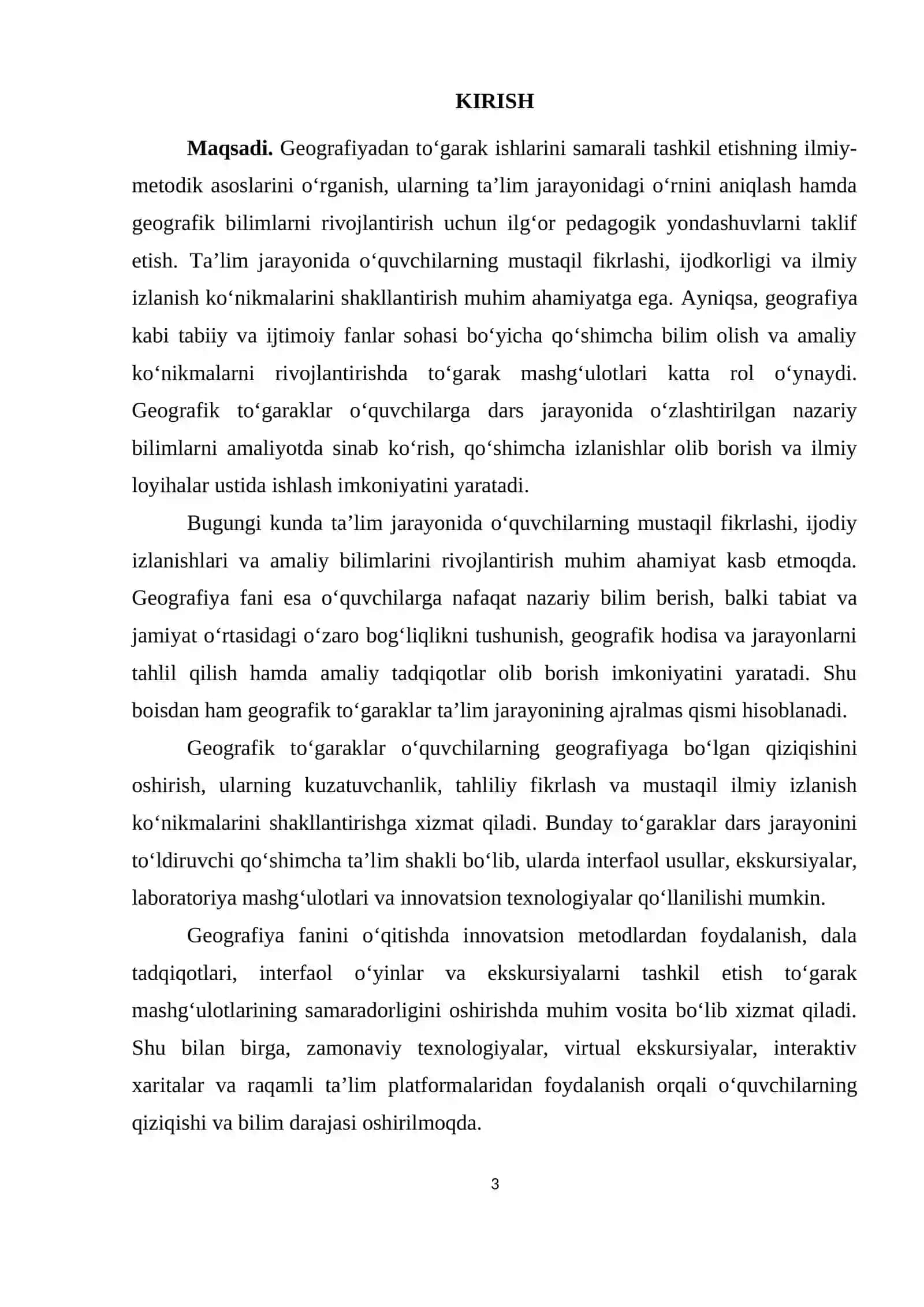 Geografiya va Tabiiy fan o‘qitish metodikasi 3