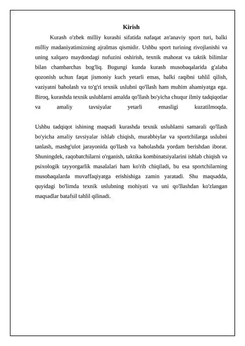 Kurashda texnik usulni amalga oshirish taktikasi 3