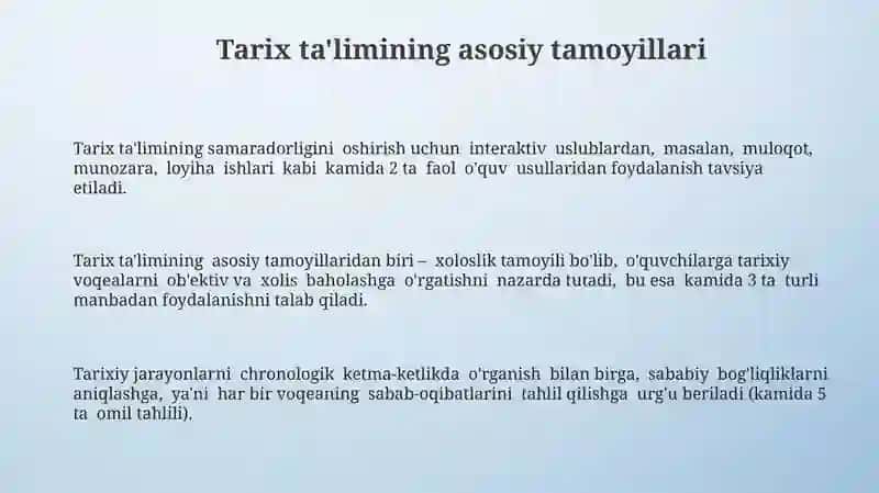 Tarix o'qitish metodikasi 3