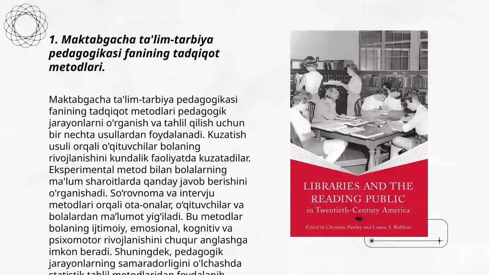 Maktabgacha ta'lim-tarbiya pedagogikasi fanining tadqiqot metodlari 3