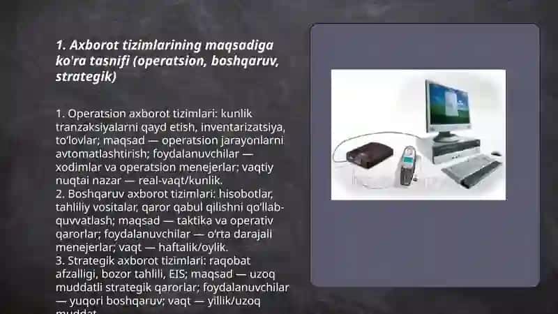 Axborot tizimlarining tasnifi 3