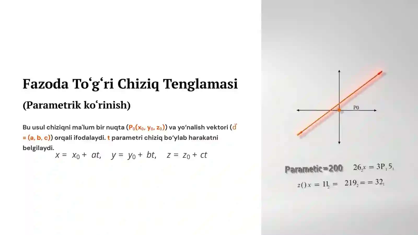 Fazoda To‘g‘ri Chiziqlar va Tekisliklar 3