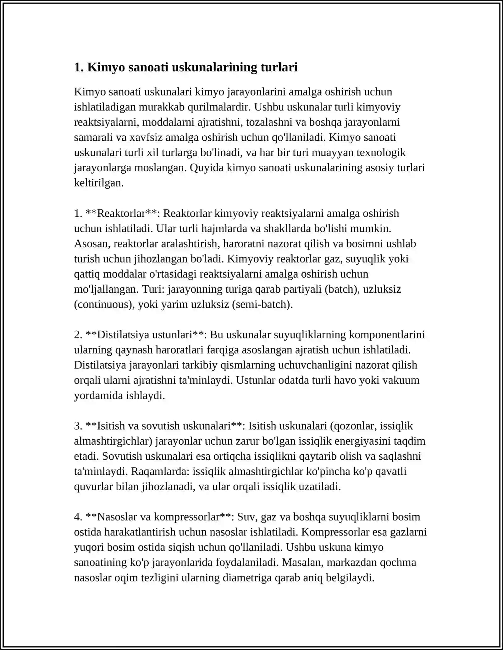 KIMYO SANOATI KORXONALARI USKUNA VA JIHOZLARI BILAN TANISHISH 3