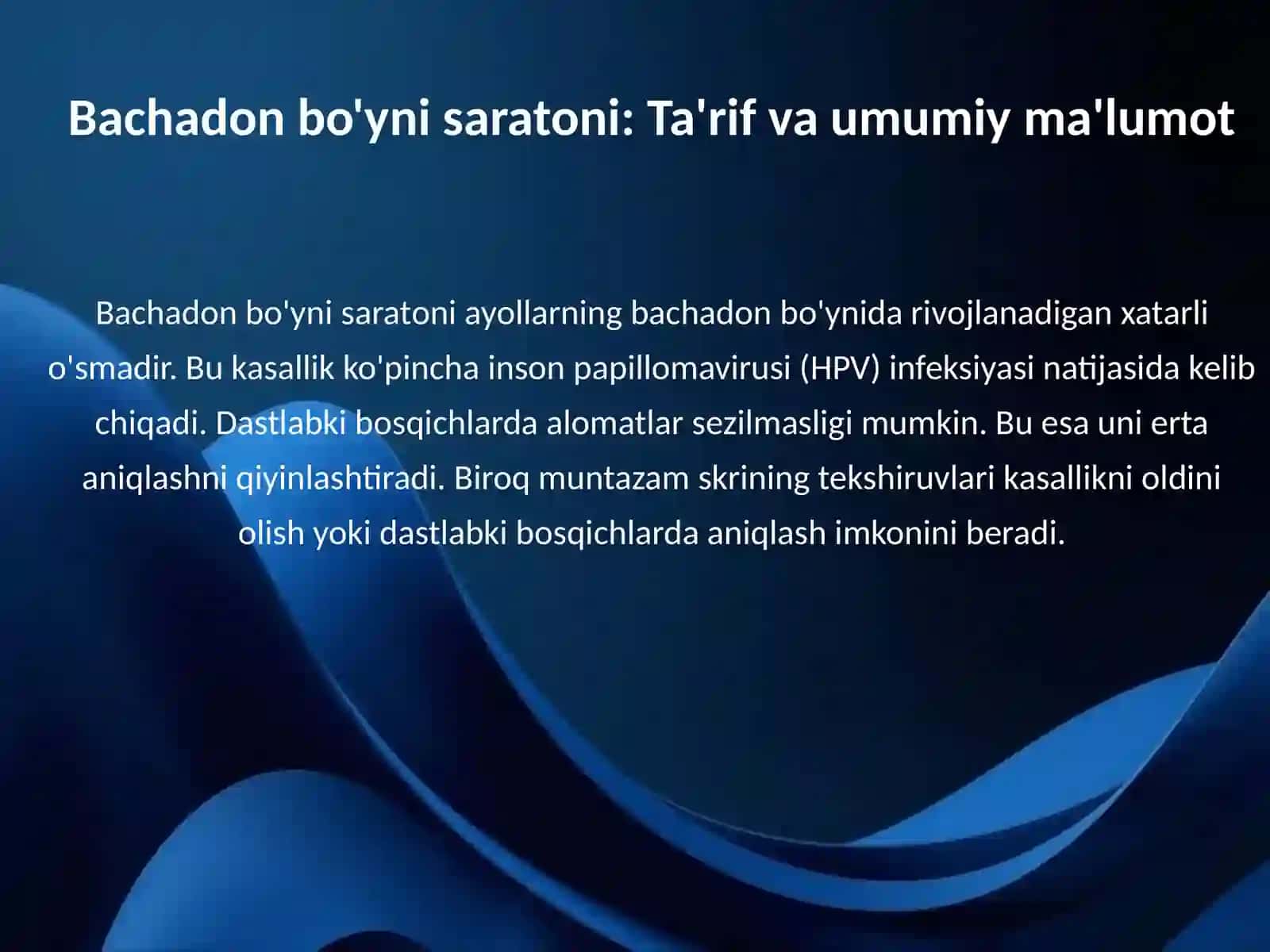 Bachadon bo'yni saratoni 3