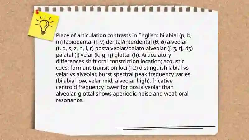 Articulatory and Acoustic properties of the English consonants 3
