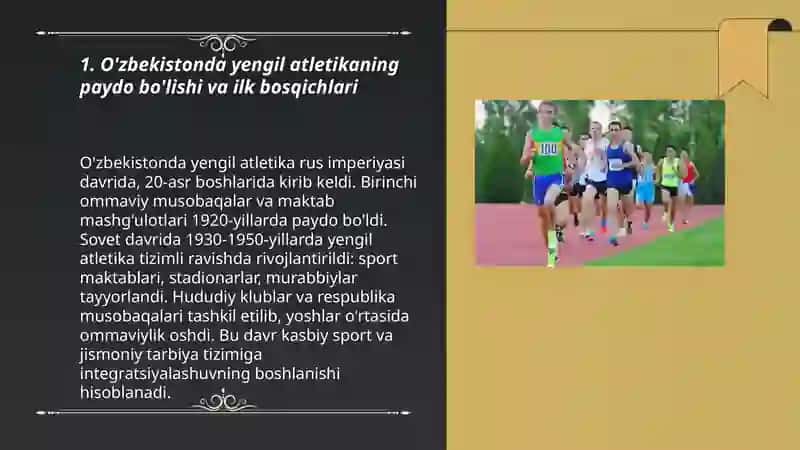 O'zbekistonda Yengil atletikani rivojlanishi tarixi va uning jismoniy tarbiya tizimida turgan o'rni 3