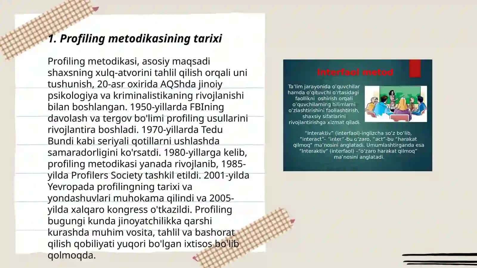 Profayling metodikasi 3