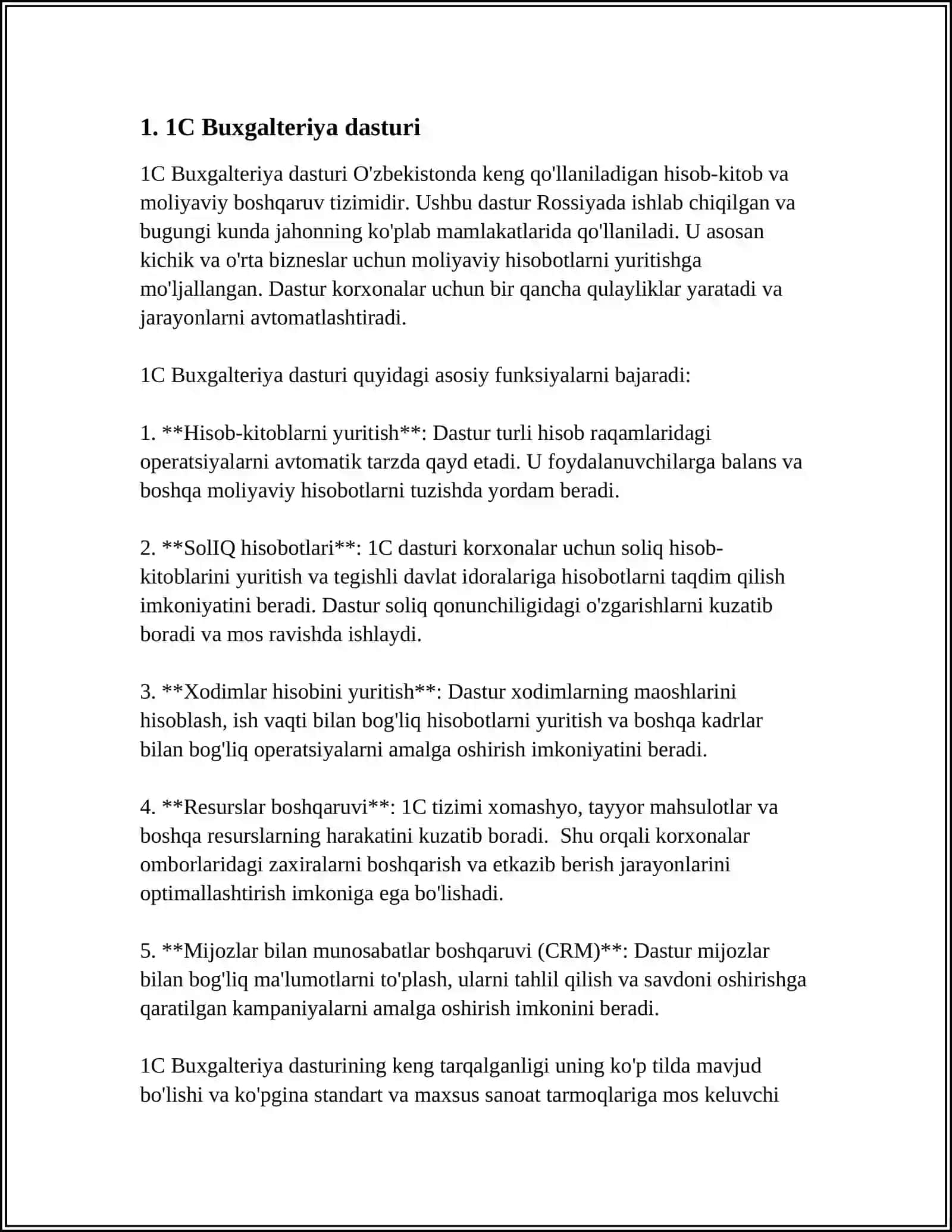 MОLIYAVIY АMАLIYOTDА QO’LLАNILАDIGАN АSОSIY DАSTURIY PLАTFОRMАLАR VА ULARNING RАQАMLАSHTIRISH TRАNSFОRMАTSIYASI 3