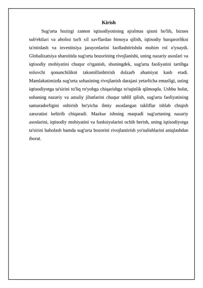 Sug'urtaning nazariy asoslari va iqtisodiy mohiyati 3