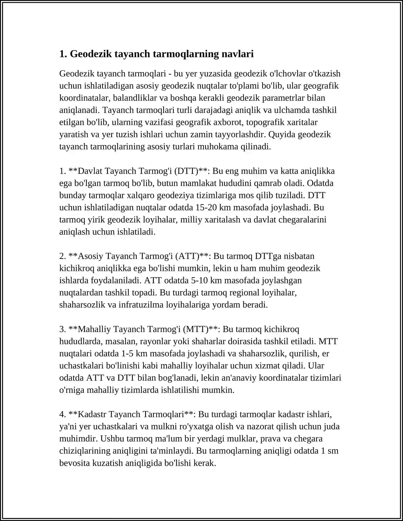 GEODEZIK TAYANCH TOʻRLAR 3