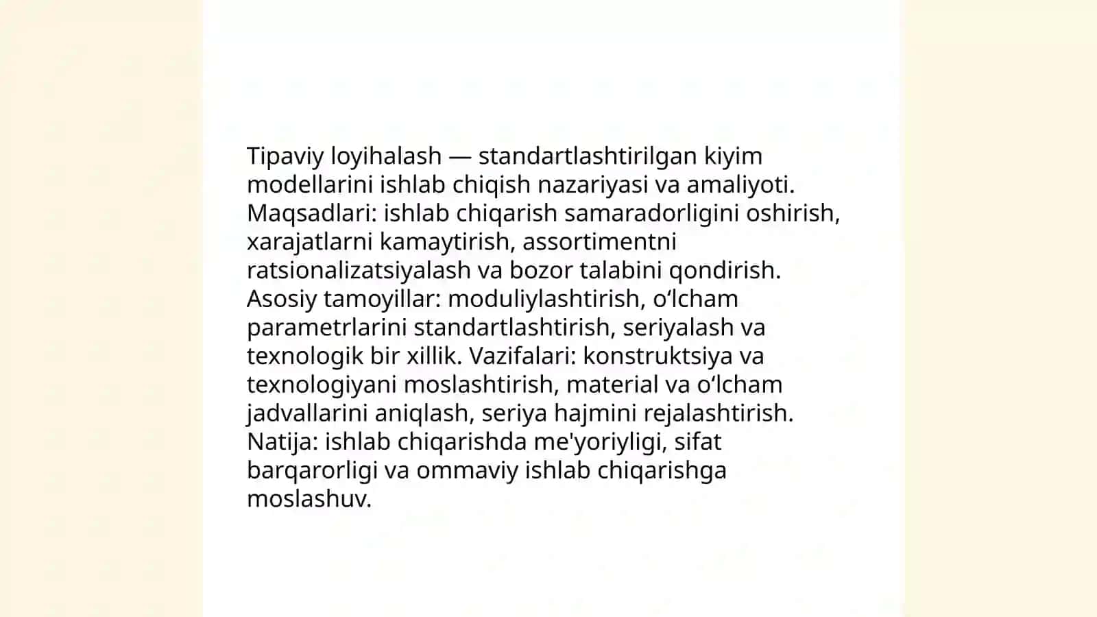 Kiyim modеllarini tipaviy loyihalash 3