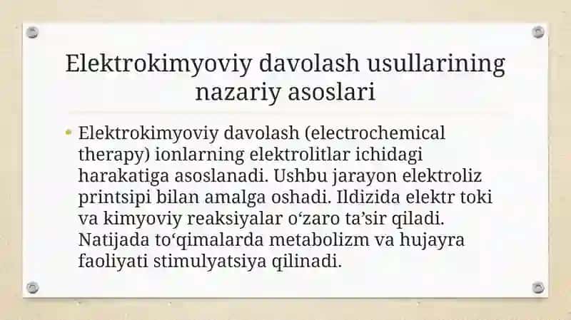 Elektrokimyoviy davolsh va diagnostika usullari 3