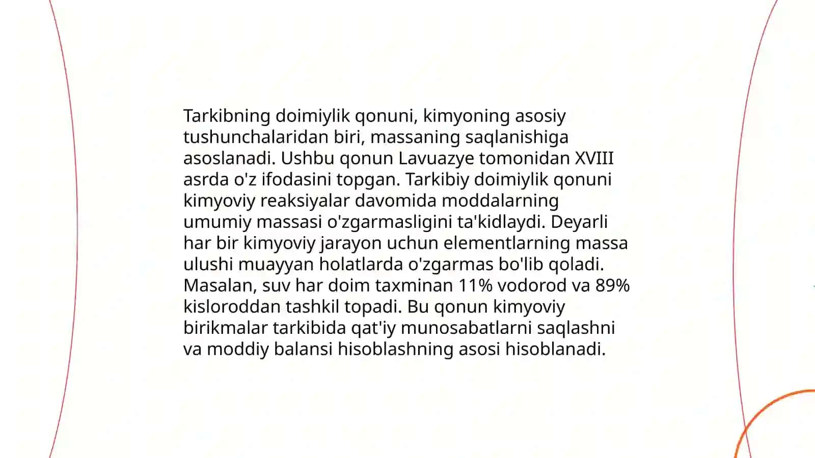 Tarkibning doimiylik qonuni nisbiyligini sabablari va asoslash 3
