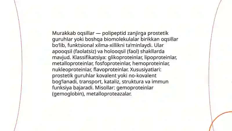 Murakkab oqsillar almashinuvi 3