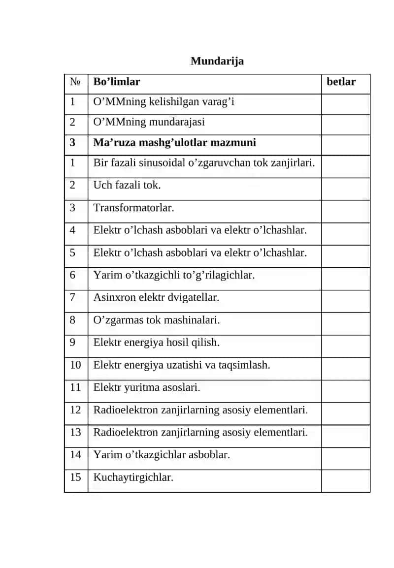 Fanning o‘quv uslubiy majmuasi 3