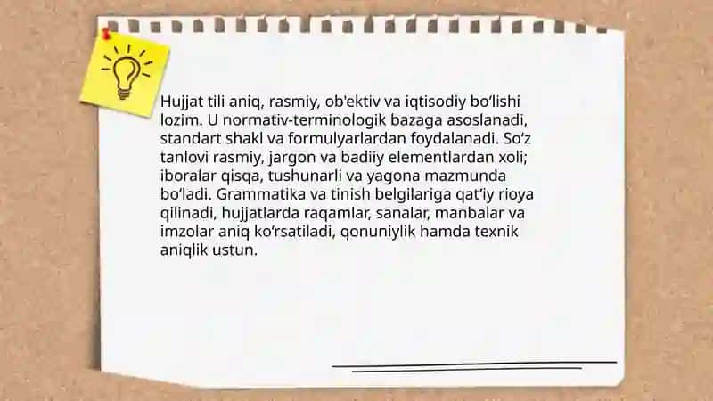Hujjat tili va uslublari 3