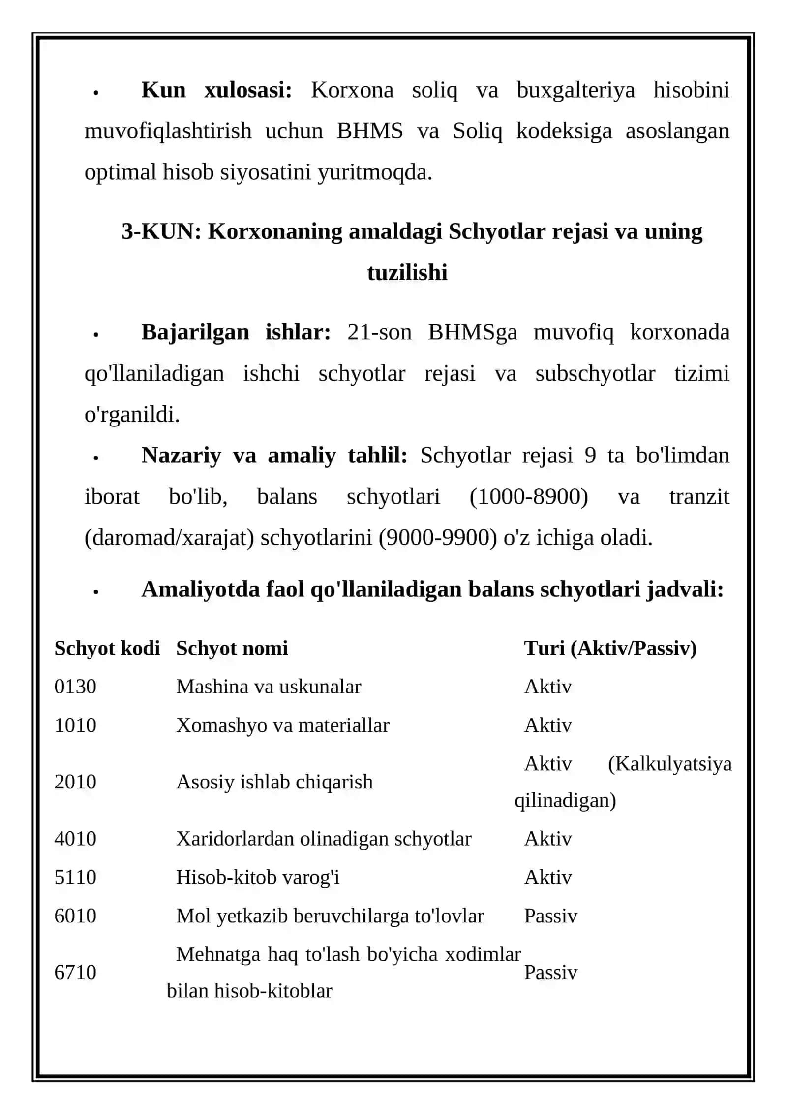 Korxonaning huquqiy maqomi va ichki tartib-qoidalari bilan tanishuv 3