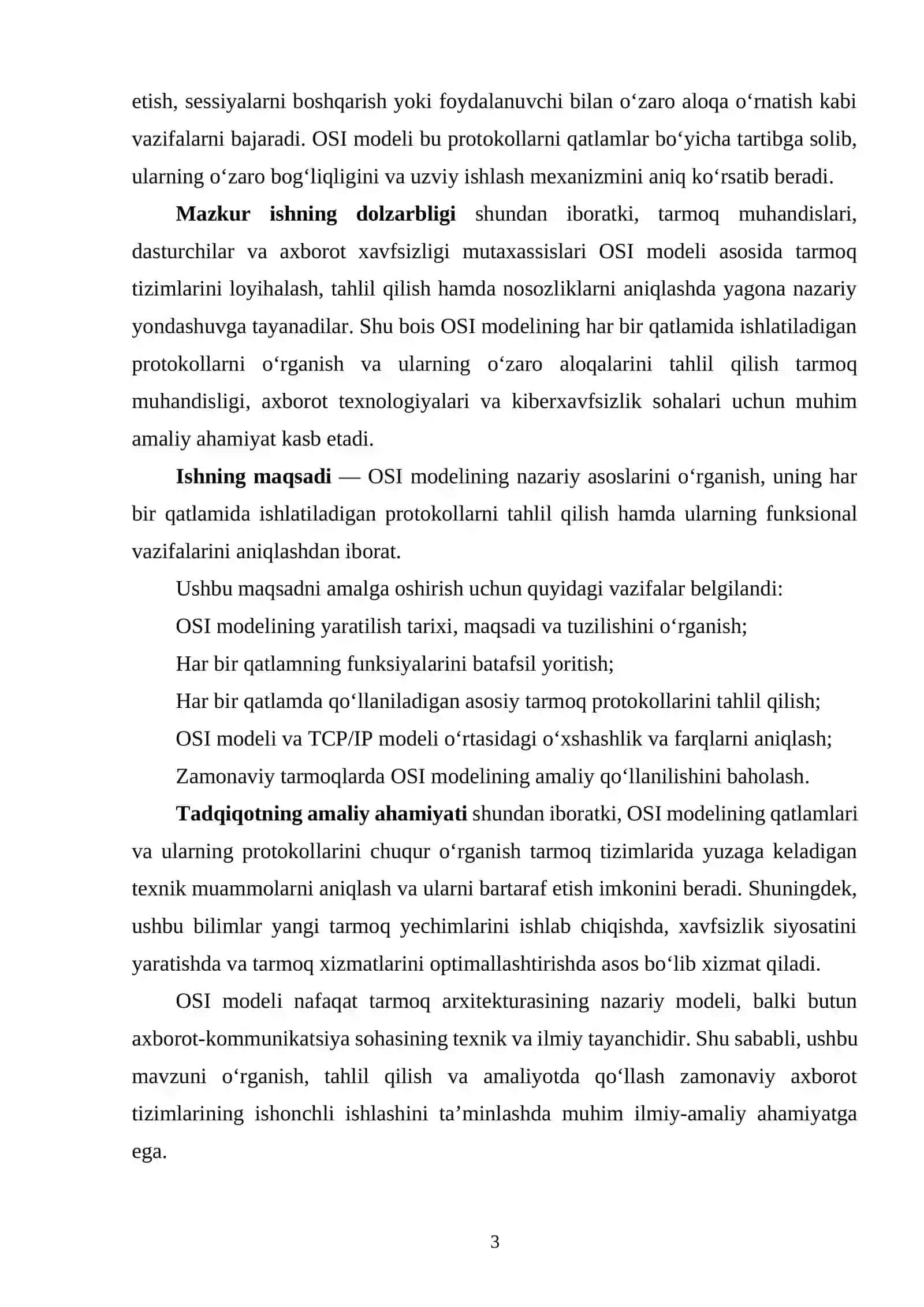 OSI MODELI VA HAR BIR QATLAMDA ISHLATILADIGAN PROTAKOLLARNI TAHLIL QILISH 3