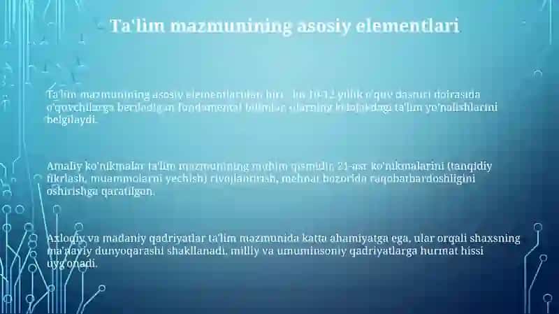 Ta'lim mazmuni 3