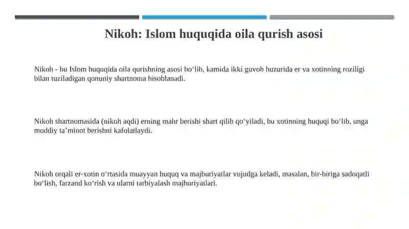 Nikoh: Islom Huquqida Oilaning Asosi 3