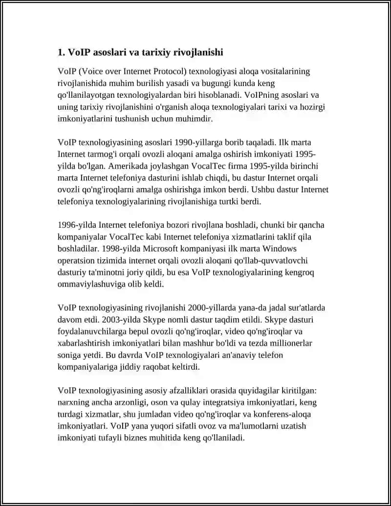 VOIP TEXNOLOGIYASI VA QO‘LLANILISHI 3