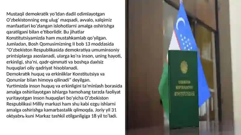O’zbekistonda inson huquqlari va  erkinliklari Kafolotlarining yaratilishi 3