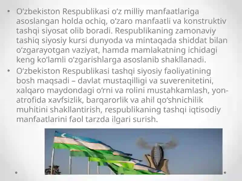 O‘zbekistontashqi siyosatida yangi yo‘l 3