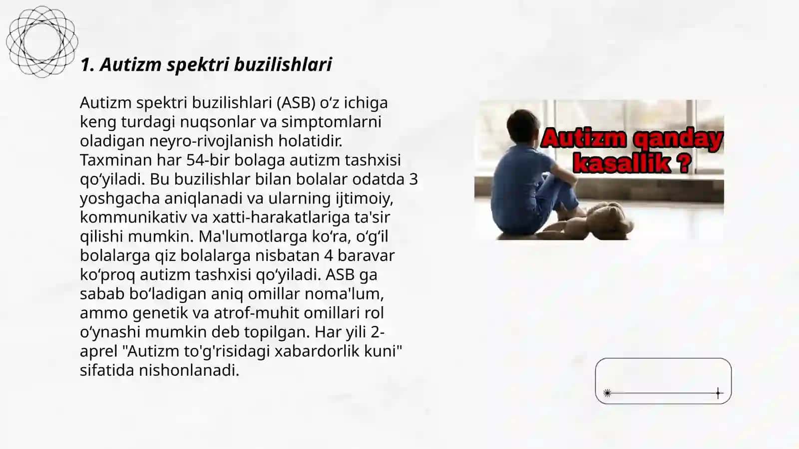Autizm spektri buzilishlari 3