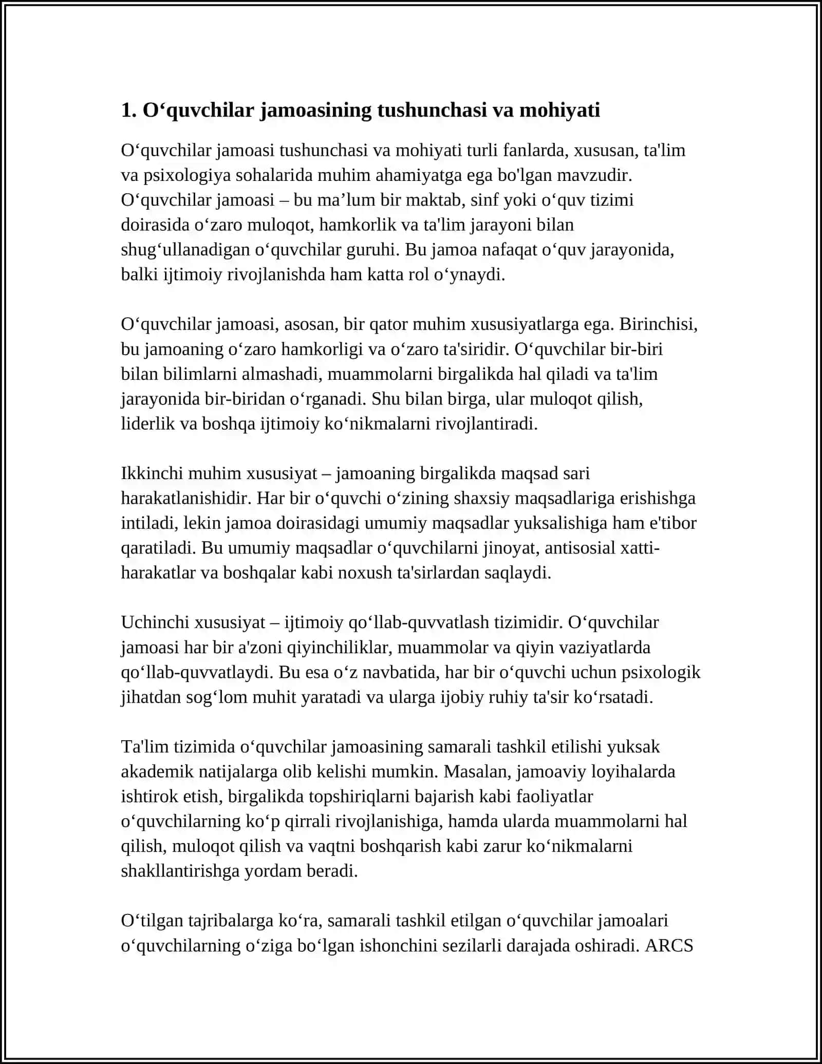 O‘QUVCHILAR JAMOASI-YAGONA PEDAGOGIK JARAYONNING ASOSIY SHAKLI 3