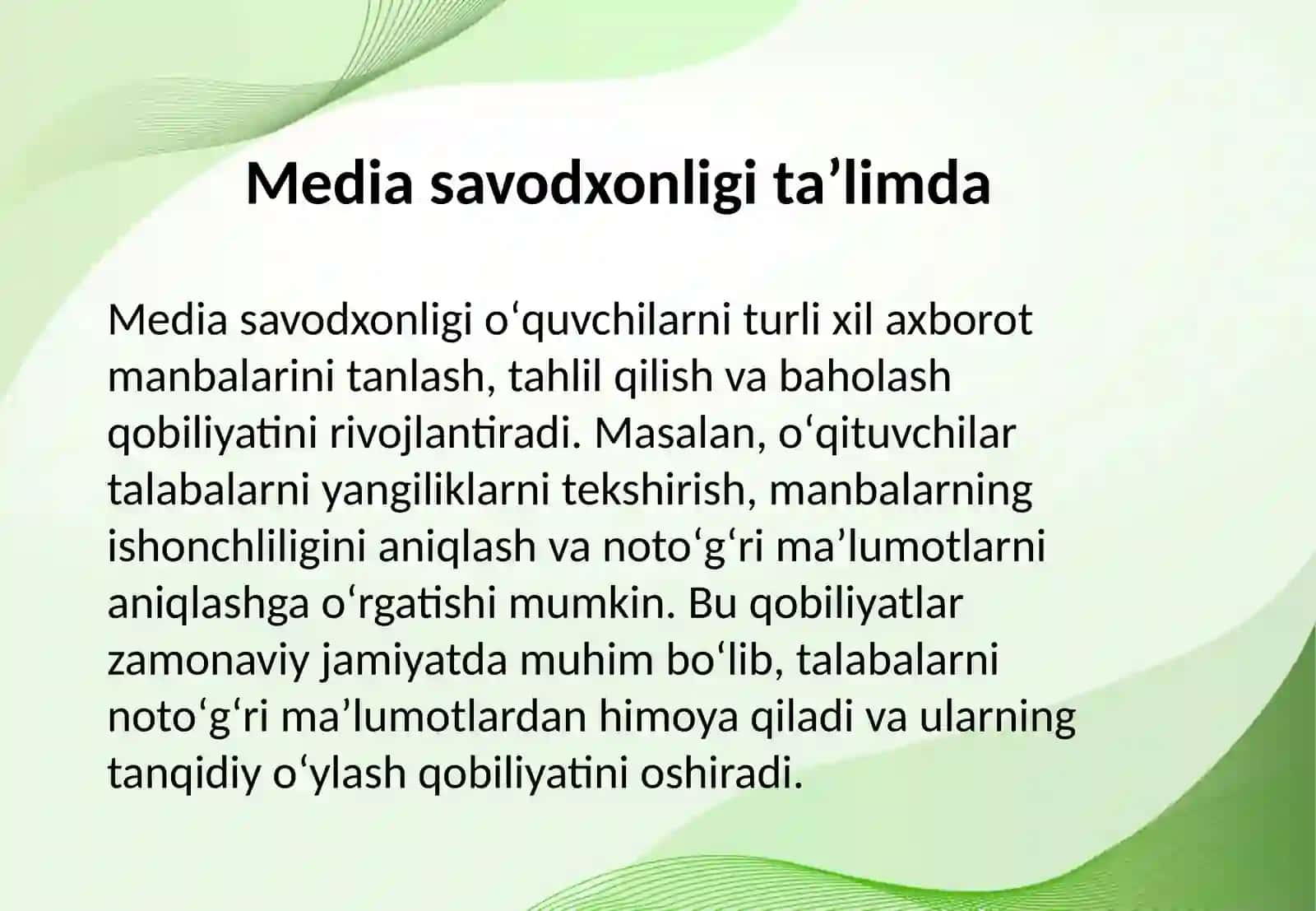 Pedagogik talim tizimida mediasavodxonlik va axborot madaniyati 3