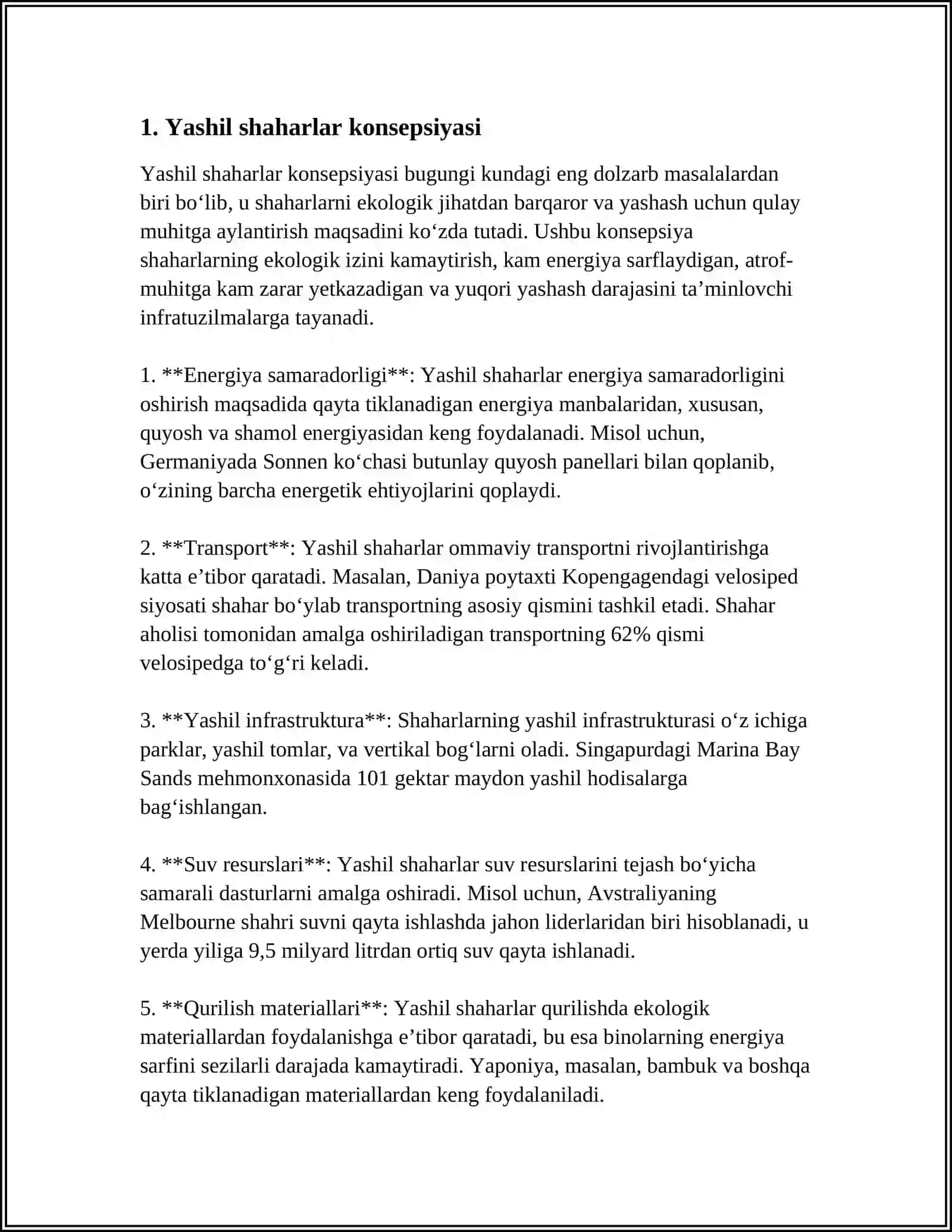 KELAJAK ENERGETIKA TIZIMLARI:"YASHIL SHAHARLAR " VA ULARNING ENERGIYA TALABLARI 3