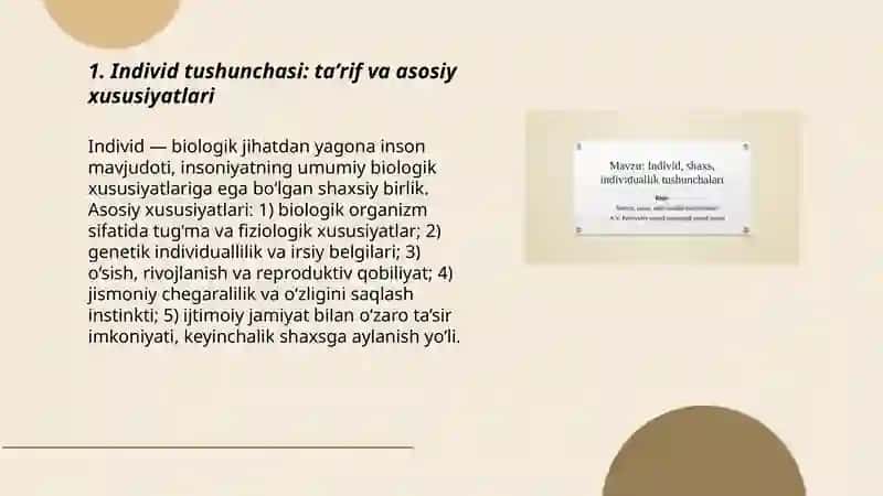 Individ, shaxs,individuallik tushunchalari 3