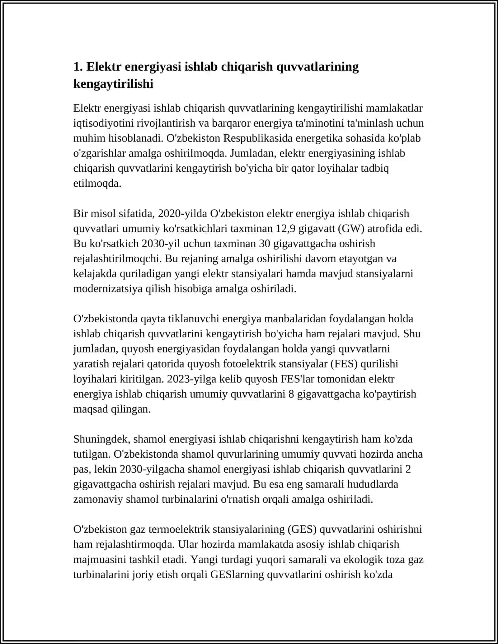 OZBEKISTON ELEKTR ENERGETIKA SOHASINING RIVOJLANISH ISTIQBOLARI 3