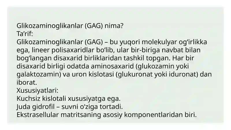 Glikozaminoglikanlarning Tibbiyotdagi O'llanishi 3
