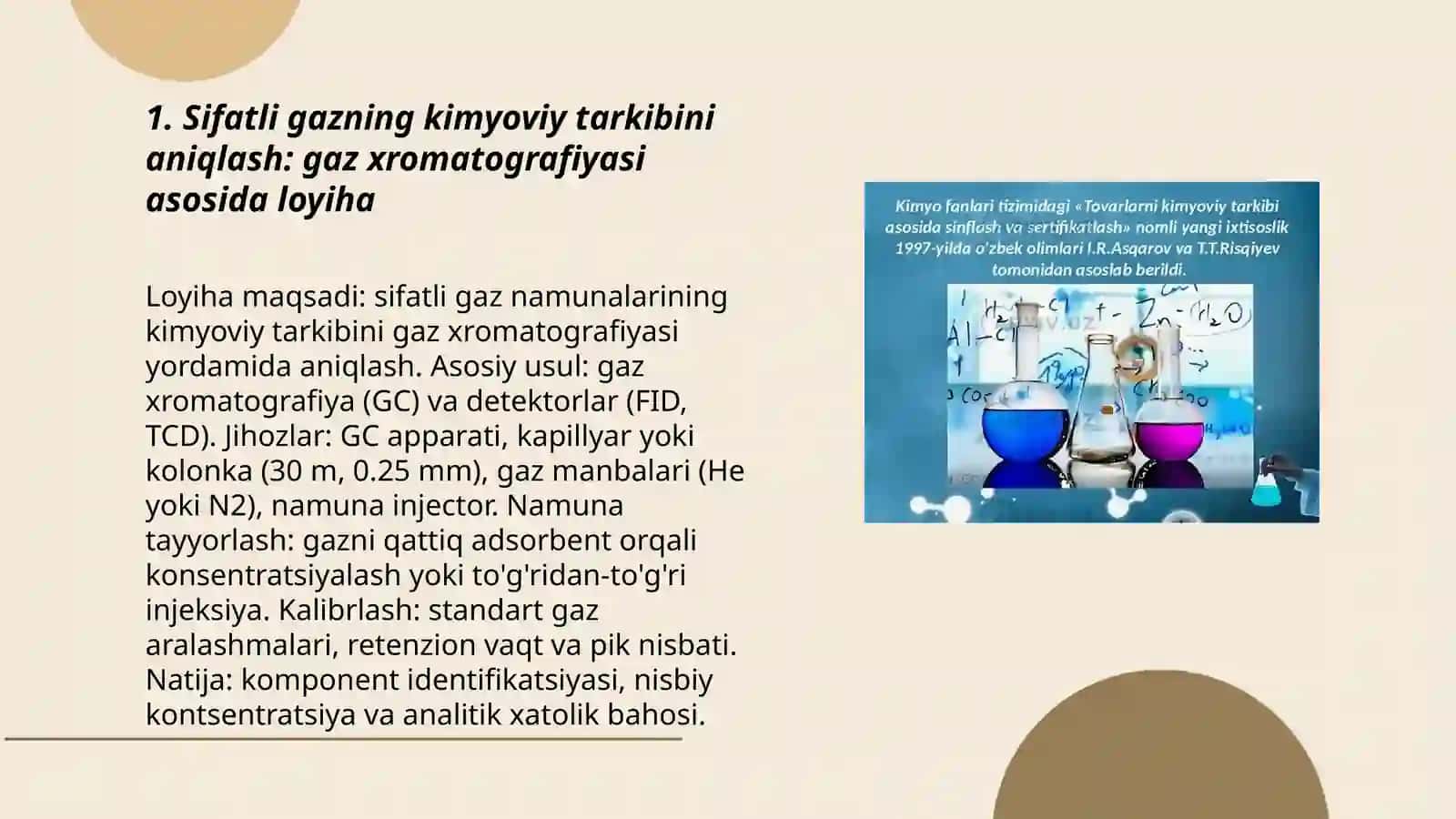 Kimyo fanidan BSB loyiha ishini tayyorlash kerak 3