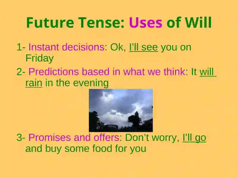 Future Tense: Uses of Will 3