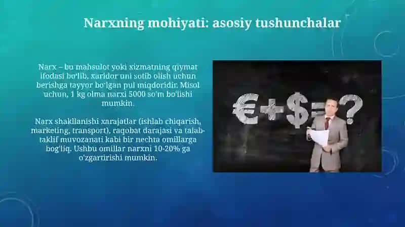 Narxning mohiyati va shakllanish xususiyatlari 3