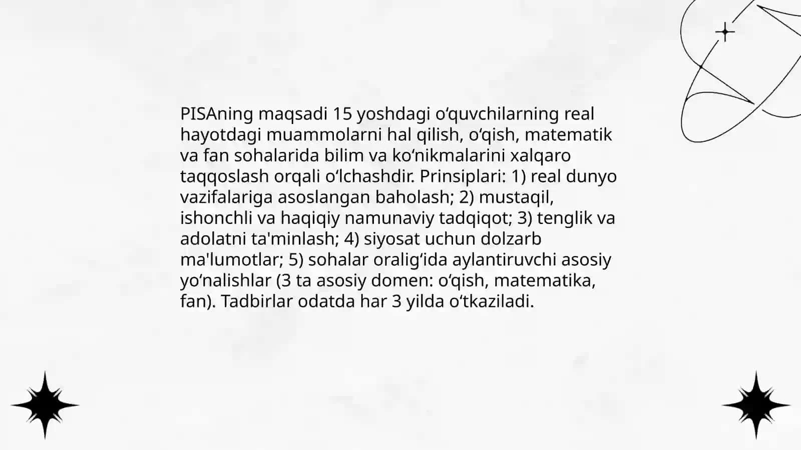 PISA da o‘quvchilarning bilim sifati monitoringi 3