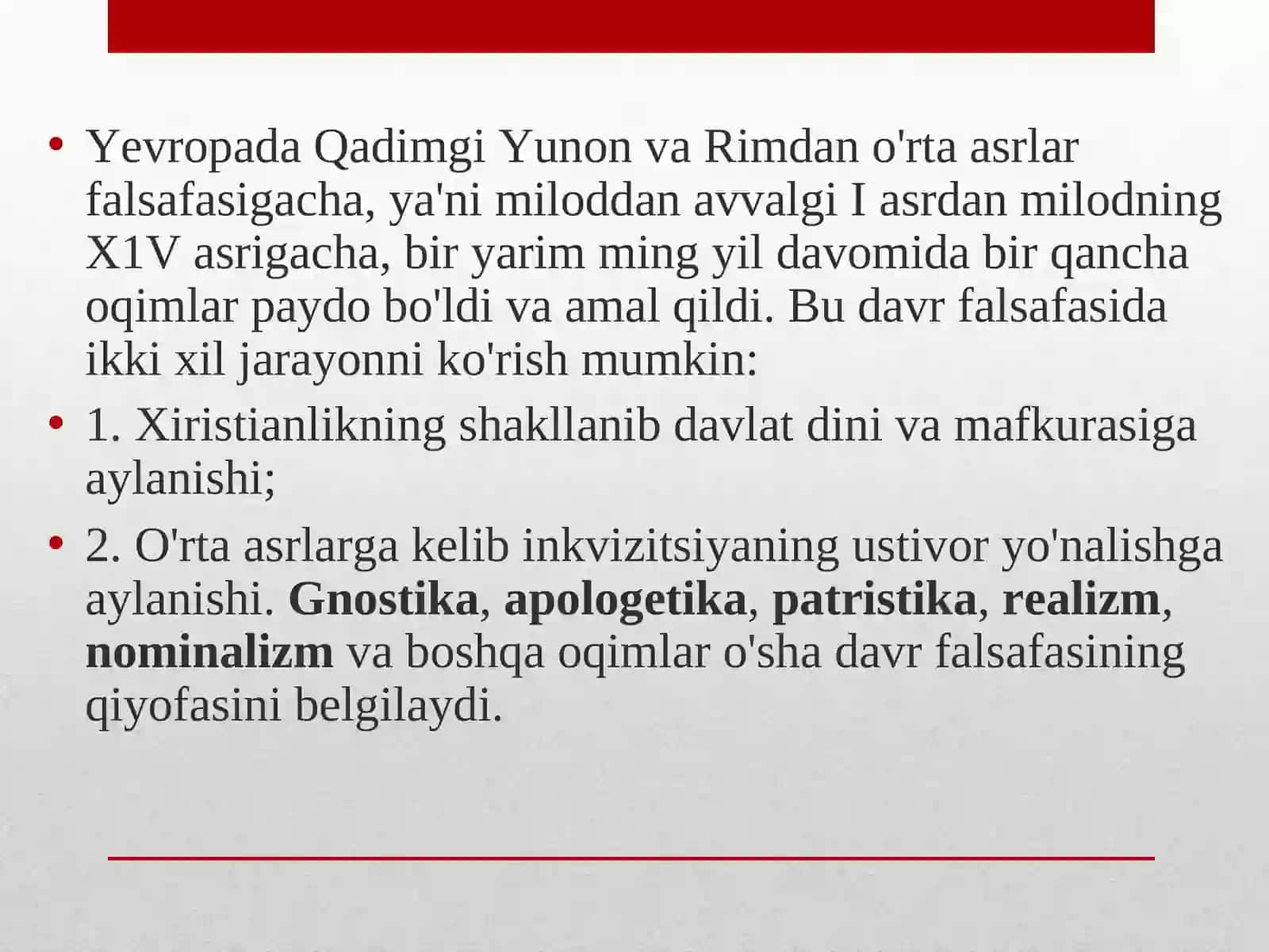 G`arbiy Yevropada o`rta asr,Uyg`onish va Yangi davr falsafasi 3
