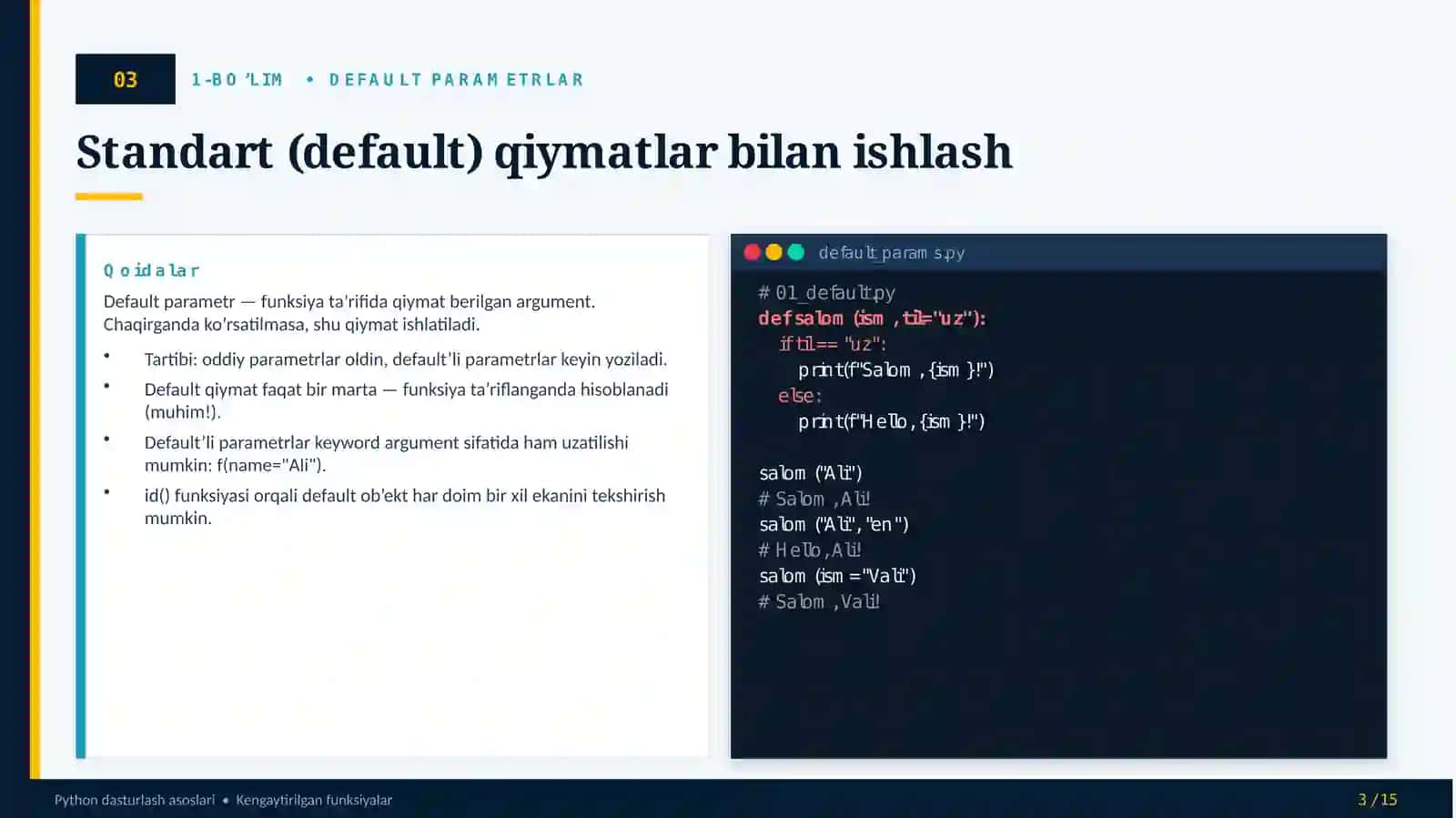 Kengaytirilgan funksiyalar 3