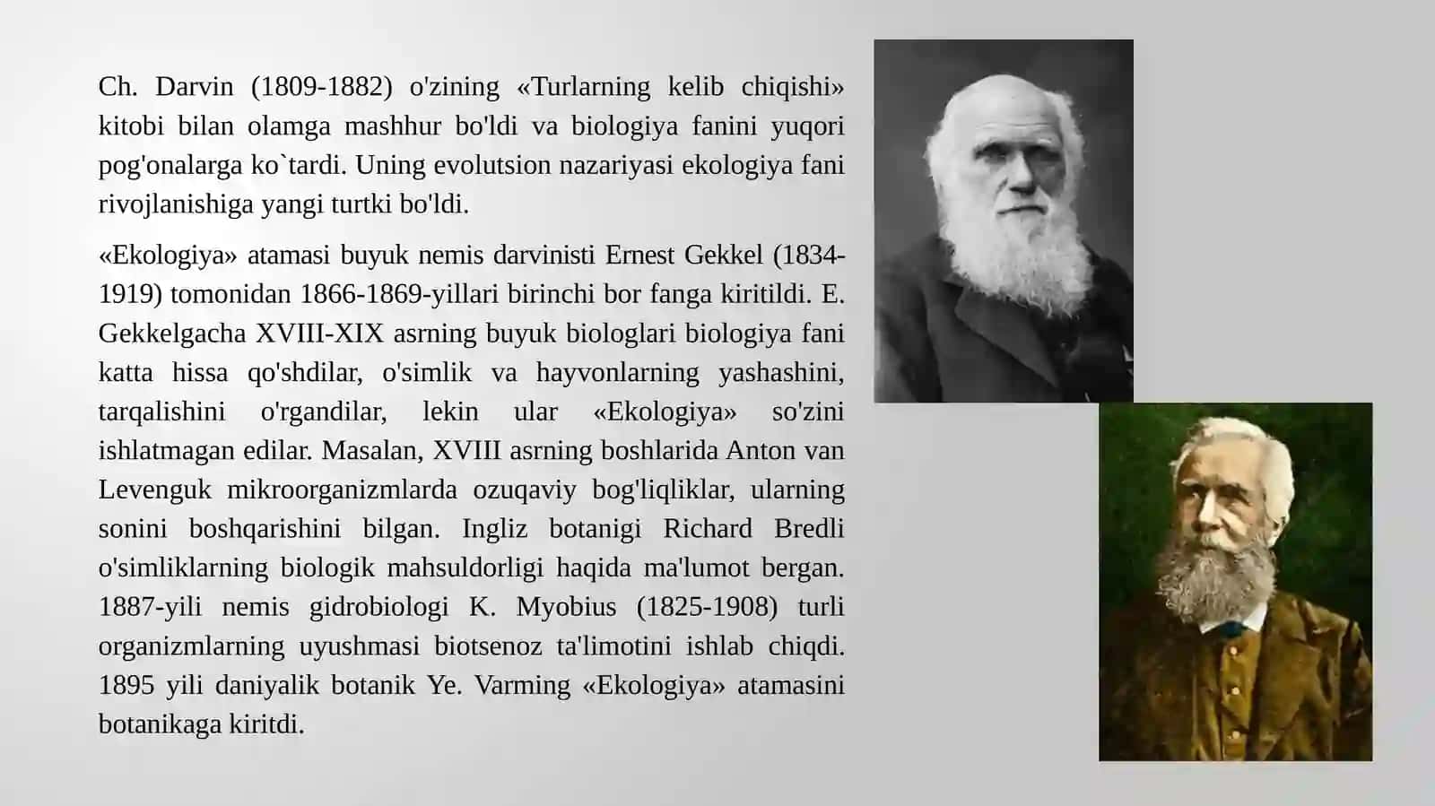 Ekologiyafanining kelib chiqishi tarixi, maqsadi va vazifalari 3