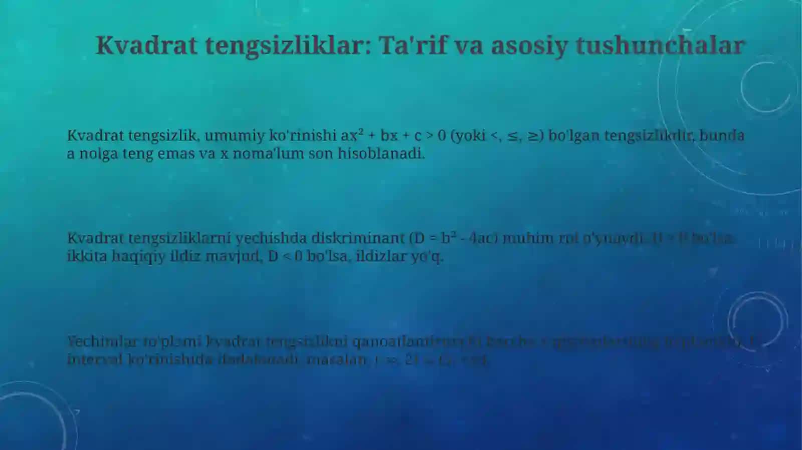 Kvadrattengsizliknio`qitish 3