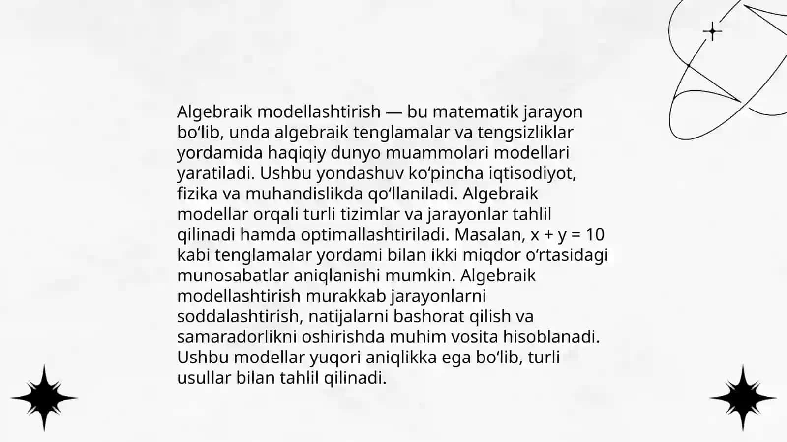 Matematik masalalarni modellashtirish usullari 3