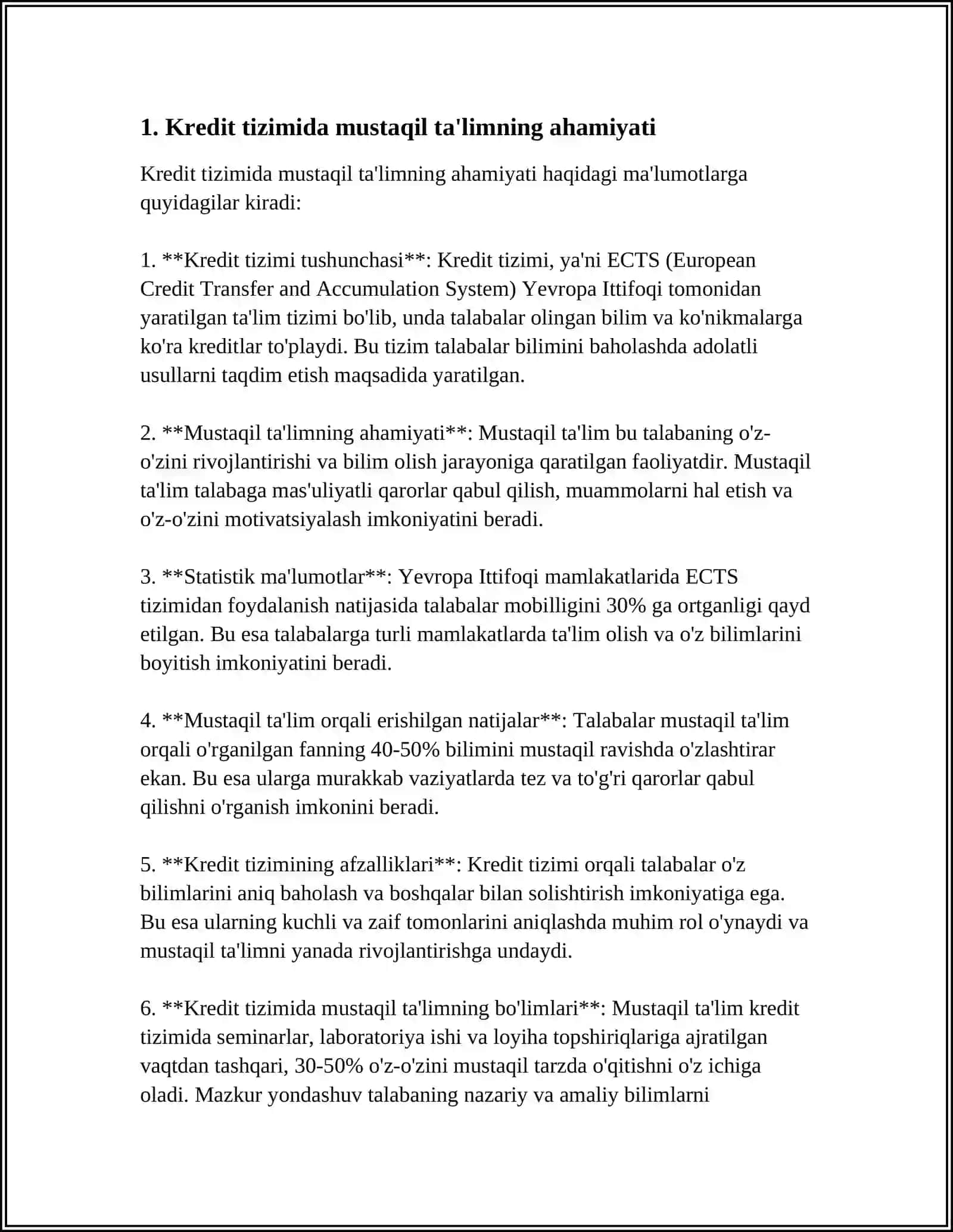 KREDIT MODEL TIZIMIDA MUSTAQIL TA'LIM TURLARINI O‘RGANISH 3