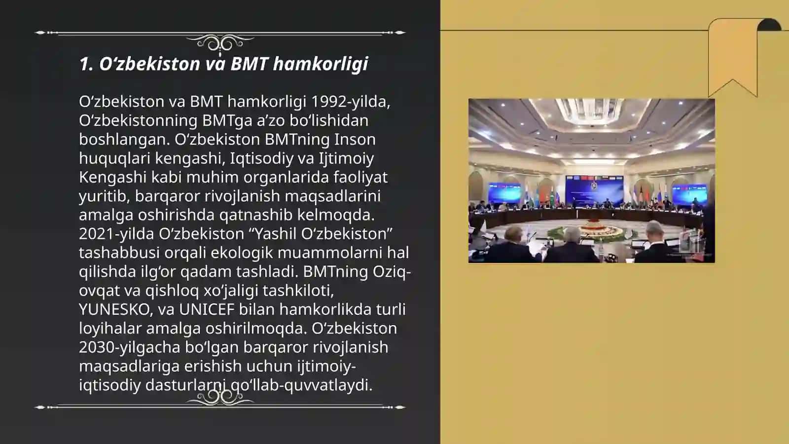 O‘zbekistonning xalqaro tashkilotlar bilan hamkorlik aloqalari 3