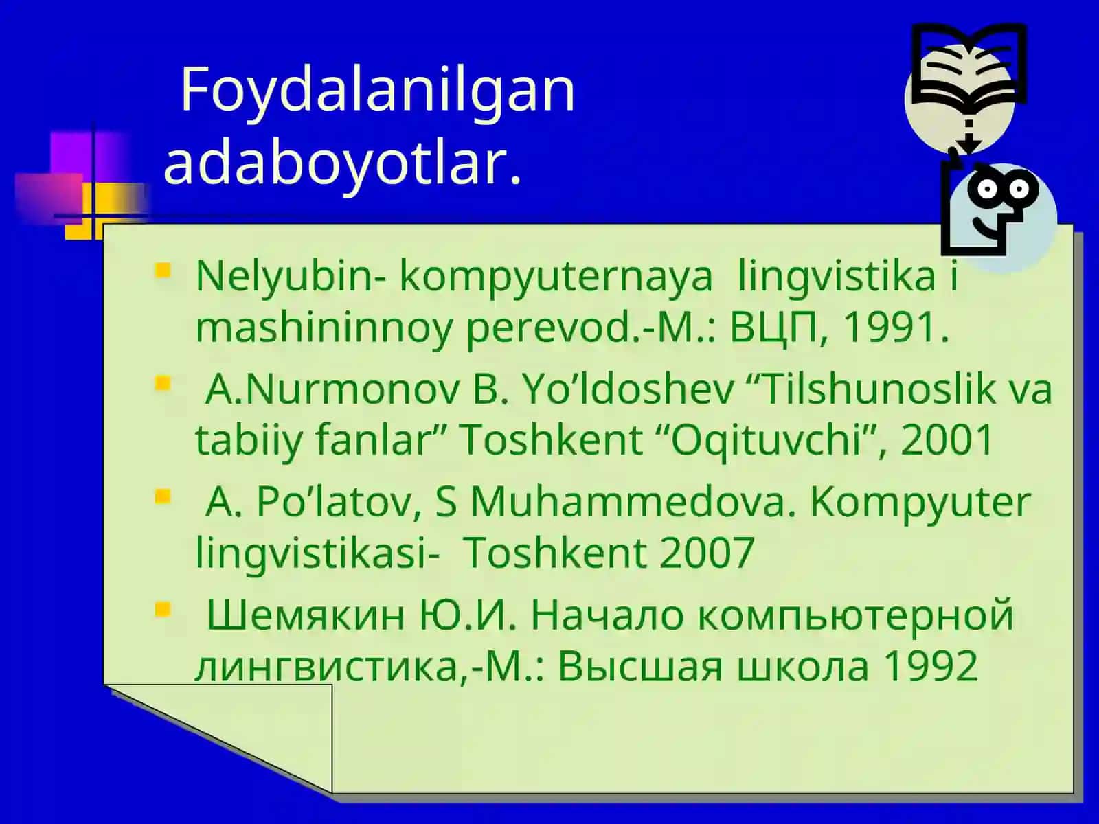 Kompyuter lingvistikasi fanining maqsad va vazifalari 3