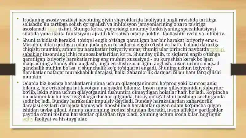 IRODA ICHKI IRODAVIY BOSAHQARUV VA IRODAVIY XUSUSIYATLARNI ORGANISHLIK METODLARI 3
